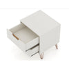 Rockefeller 2.0 Mid-Century- Modern Nightstand with 2-Drawer in Off White and Nature MHC-102GMC3