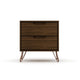 Rockefeller 2.0 Mid-Century- Modern Nightstand with 2-Drawer in Brown