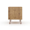 Rockefeller 2.0 Mid-Century- Modern Nightstand with 2-Drawer in Nature and Rose Pink MHC-102GMC6