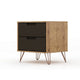 Rockefeller 2.0 Mid-Century- Modern Nightstand with 2-Drawer in Nature and Textured Grey MHC-102GMC7