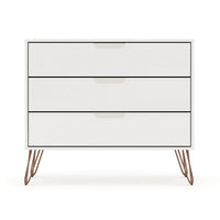 Rockefeller Mid-Century- Modern Dresser with 3- Drawers in White
