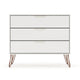 Rockefeller Mid-Century- Modern Dresser with 3- Drawers in White