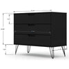 Rockefeller Mid-Century- Modern Dresser with 3- Drawers in Black MHC-103GMC2