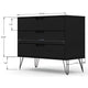 Rockefeller Mid-Century- Modern Dresser with 3- Drawers in Black MHC-103GMC2