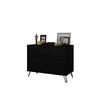 Rockefeller Mid-Century- Modern Dresser with 3- Drawers in Black MHC-103GMC2