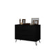 Rockefeller Mid-Century- Modern Dresser with 3- Drawers in Black MHC-103GMC2