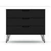 Rockefeller Mid-Century- Modern Dresser with 3- Drawers in Black