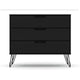 Rockefeller Mid-Century- Modern Dresser with 3- Drawers in Black