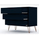 Rockefeller Mid-Century- Modern Dresser with 3- Drawers in Tatiana Midnight Blue MHC-103GMC4