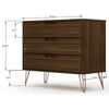 Rockefeller Mid-Century- Modern Dresser with 3- Drawers in Brown MHC-103GMC5