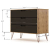 Rockefeller Mid-Century- Modern Dresser with 3- Drawers in Nature and Textured Grey MHC-103GMC7