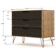 Rockefeller Mid-Century- Modern Dresser with 3- Drawers in Nature and Textured Grey MHC-103GMC7