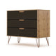 Rockefeller Mid-Century- Modern Dresser with 3- Drawers in Nature and Textured Grey MHC-103GMC7