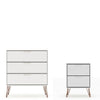 Rockefeller Mic Century- Modern Dresser and Nightstand with Drawers- Set of 2 in White