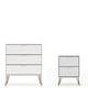Rockefeller Mic Century- Modern Dresser and Nightstand with Drawers- Set of 2 in White
