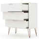 Rockefeller Mic Century- Modern Dresser and Nightstand with Drawers- Set of 2 in White MHC-104GMC1