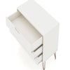 Rockefeller Mic Century- Modern Dresser and Nightstand with Drawers- Set of 2 in White MHC-104GMC1