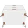 Rockefeller Mic Century- Modern Dresser and Nightstand with Drawers- Set of 2 in White MHC-104GMC1