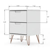 Rockefeller Mic Century- Modern Dresser and Nightstand with Drawers- Set of 2 in White MHC-104GMC1