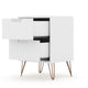 Rockefeller Mic Century- Modern Dresser and Nightstand with Drawers- Set of 2 in White MHC-104GMC1
