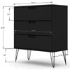 Rockefeller Mic Century- Modern Dresser and Nightstand with Drawers- Set of 2 in Black MHC-104GMC2