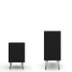 Rockefeller Mic Century- Modern Dresser and Nightstand with Drawers- Set of 2 in Black MHC-104GMC2