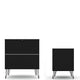 Rockefeller Mic Century- Modern Dresser and Nightstand with Drawers- Set of 2 in Black MHC-104GMC2