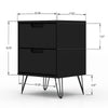 Rockefeller Mic Century- Modern Dresser and Nightstand with Drawers- Set of 2 in Black MHC-104GMC2