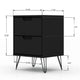 Rockefeller Mic Century- Modern Dresser and Nightstand with Drawers- Set of 2 in Black MHC-104GMC2