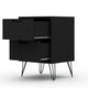 Rockefeller Mic Century- Modern Dresser and Nightstand with Drawers- Set of 2 in Black MHC-104GMC2