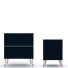 Rockefeller Mic Century- Modern Dresser and Nightstand with Drawers- Set of 2 in Tatiana Midnight Blue MHC-104GMC4