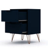 Rockefeller Mic Century- Modern Dresser and Nightstand with Drawers- Set of 2 in Tatiana Midnight Blue MHC-104GMC4