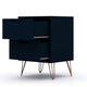Rockefeller Mic Century- Modern Dresser and Nightstand with Drawers- Set of 2 in Tatiana Midnight Blue MHC-104GMC4