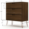 Rockefeller Mic Century- Modern Dresser and Nightstand with Drawers- Set of 2 in Brown MHC-104GMC5