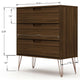 Rockefeller Mic Century- Modern Dresser and Nightstand with Drawers- Set of 2 in Brown MHC-104GMC5