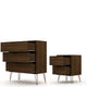 Rockefeller Mic Century- Modern Dresser and Nightstand with Drawers- Set of 2 in Brown MHC-104GMC5