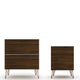 Rockefeller Mic Century- Modern Dresser and Nightstand with Drawers- Set of 2 in Brown MHC-104GMC5