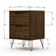 Rockefeller Mic Century- Modern Dresser and Nightstand with Drawers- Set of 2 in Brown MHC-104GMC5