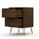 Rockefeller Mic Century- Modern Dresser and Nightstand with Drawers- Set of 2 in Brown MHC-104GMC5