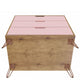 Rockefeller Mic Century- Modern Dresser and Nightstand with Drawers- Set of 2 in Nature and Rose Pink MHC-104GMC6