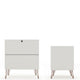 Rockefeller Mic Century- Modern Dresser and Nightstand with Drawers- Set of 2 in Off White MHC-104GMC8