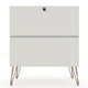 Rockefeller Mic Century- Modern Dresser and Nightstand with Drawers- Set of 2 in Off White MHC-104GMC8
