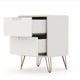 Rockefeller Mic Century- Modern Dresser and Nightstand with Drawers- Set of 2 in Off White MHC-104GMC8