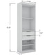 Mulberry Open 1 Sectional Modern Armoire Wardrobe Closet with 2 Drawers in White MHC-109GMC1