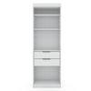 Mulberry Open 1 Sectional Modern Armoire Wardrobe Closet with 2 Drawers in White