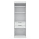 Mulberry Open 1 Sectional Modern Armoire Wardrobe Closet with 2 Drawers in White