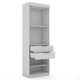 Mulberry Open 1 Sectional Modern Armoire Wardrobe Closet with 2 Drawers in White MHC-109GMC1
