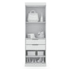 Mulberry Open 1 Sectional Modern Armoire Wardrobe Closet with 2 Drawers in White MHC-109GMC1