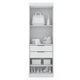 Mulberry Open 1 Sectional Modern Armoire Wardrobe Closet with 2 Drawers in White MHC-109GMC1
