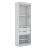 Mulberry Open 1 Sectional Modern Armoire Wardrobe Closet with 2 Drawers in White MHC-109GMC1